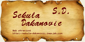 Sekula Dakanović vizit kartica